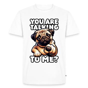 Carlin mignon - Tu me parles ? - T-shirt Premium bio Homme - blanc - Devant - Nico (187cm)