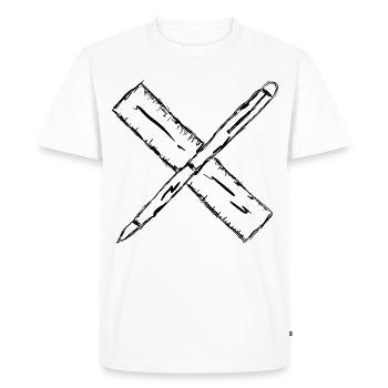Stylo et règle - T-shirt Premium bio Homme - blanc - Devant - Nico (187cm)