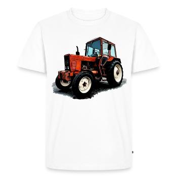 Belarus MTS 550 - Men's Premium Organic T-Shirt - white - Front - Nico (187cm)