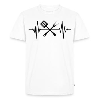 Cuillère en bois ligne de coeur - T-shirt Premium bio Homme - blanc - Devant - Nico (187cm)