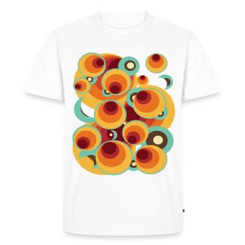Abstract Polka Dot Ball Circle Pattern - Men's Premium Organic T-Shirt - white - Front - Nico (187cm)