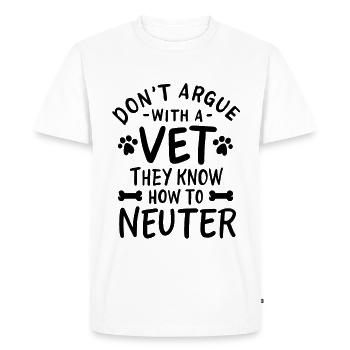 Funny Veterinarian Joke - Men's Premium Organic T-Shirt - white - Front - Nico (187cm)