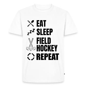 Routine quotidienne du hockey sur gazon - T-shirt Premium bio Homme - blanc - Devant - Nico (187cm)