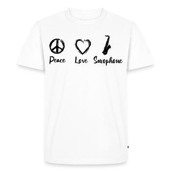 I love saxophone - Men's Premium Organic T-Shirt - white - Front - Nico (187cm)