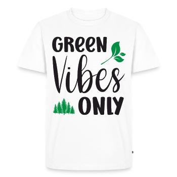 Green Vibes Only - Men's Premium Organic T-Shirt - white - Front - Nico (187cm)