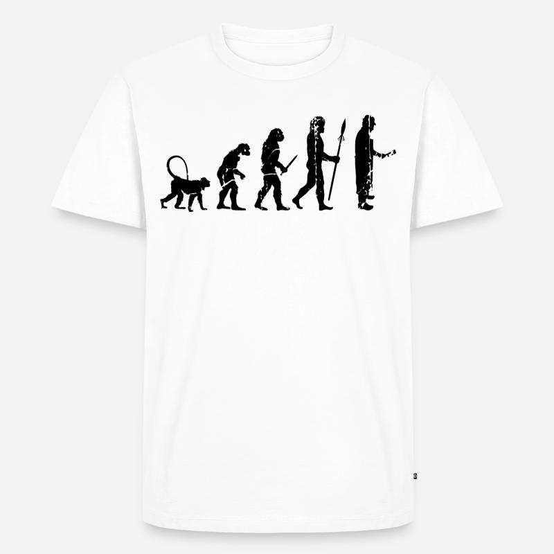 Fleischer Evolution - Männer Premium Bio T-Shirt - Weiß