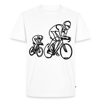 Road Cyclist Drawing - Men's Premium Organic T-Shirt - white - Front - Nico (187cm)