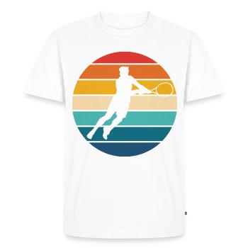 Tennis - T-shirt Premium bio Homme - blanc - Devant - Nico (187cm)
