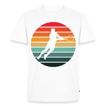Tennis - T-shirt Premium bio Homme - blanc - Devant - Nico (187cm)
