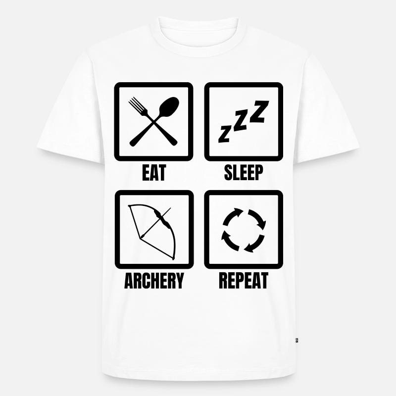 Bogenschütze Routine - Männer Premium Bio T-Shirt - Weiß