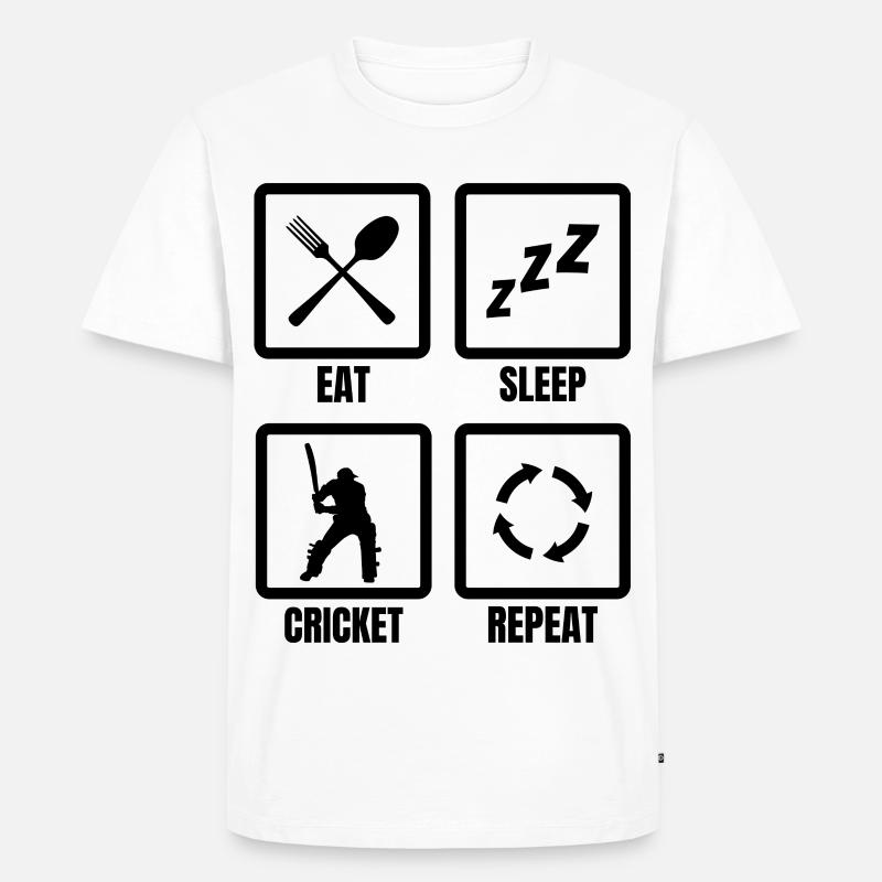 Kricket Routine - Männer Premium Bio T-Shirt - Weiß