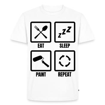Motivation du peintre - T-shirt Premium bio Homme - blanc - Devant - Nico (187cm)