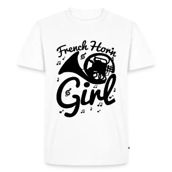 French horn player - Men's Premium Organic T-Shirt - white - Front - Nico (187cm)