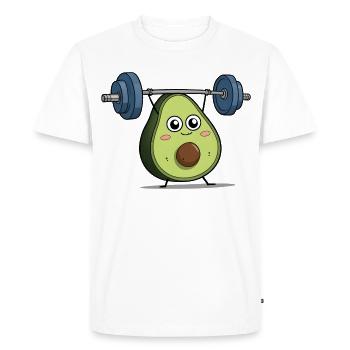 Haltérophilie Avocat Mignon - Lifting Bodybuilder - T-shirt Premium bio Homme - blanc - Devant - Nico (187cm)