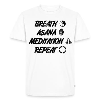 Yoga Motivation - T-shirt Premium bio Homme - blanc - Devant - Nico (187cm)