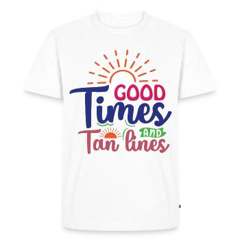 Good Times and Tan Lines - Men's Premium Organic T-Shirt - white - Front - Nico (187cm)