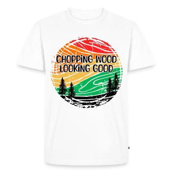 Lumberjack Tree Forestry Statement Wood Woodwork - Men's Premium Organic T-Shirt - white - Front - Nico (187cm)