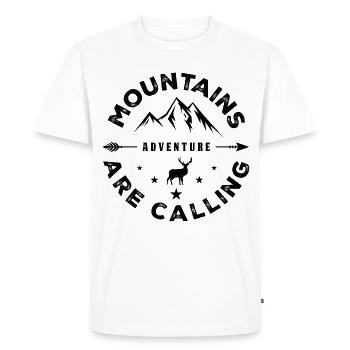 Les montagnes vous appellent - Aventure en plein air - T-shirt Premium bio Homme - blanc - Devant - Nico (187cm)