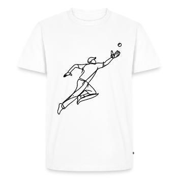 Cricket Keeper - Men's Premium Organic T-Shirt - white - Front - Nico (187cm)