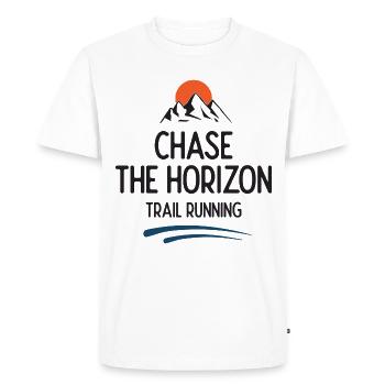Course sur sentier - Chase The Horizon - T-shirt Premium bio Homme - blanc - Devant - Nico (187cm)