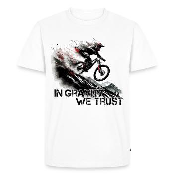 Downhill Gravity Trust MTB cadeau - T-shirt Premium bio Homme - blanc - Devant - Nico (187cm)