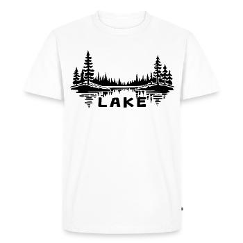Reflet du lac [Noir] - T-shirt Premium bio Homme - blanc - Devant - Nico (187cm)