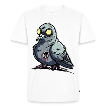 Blind creepy zombie pigeon - Men's Premium Organic T-Shirt - white - Front - Nico (187cm)
