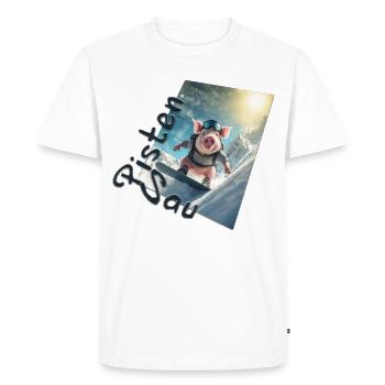 Pistensau - T-shirt Premium bio Homme - blanc - Devant - Nico (187cm)