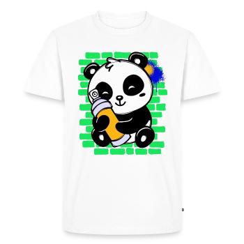 Graffiti Panda Dessin Illustration Bombe Aérosol - T-shirt Premium bio Homme - blanc - Devant - Nico (187cm)
