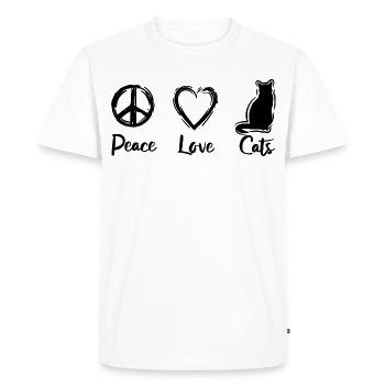 J’adore les chats - T-shirt Premium bio Homme - blanc - Devant - Nico (187cm)