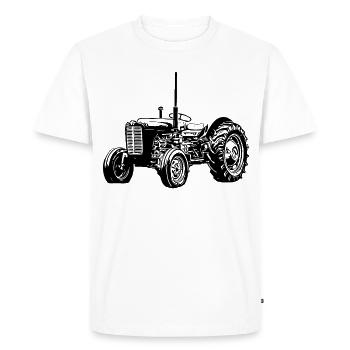 M F 35 Tractor - Men's Premium Organic T-Shirt - white - Front - Nico (187cm)