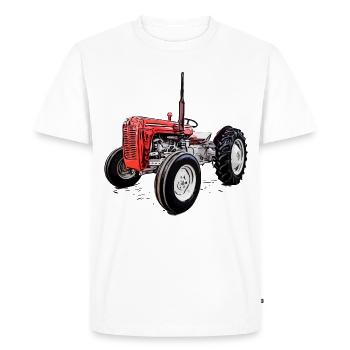 Red M F 35 Tractor - Men's Premium Organic T-Shirt - white - Front - Nico (187cm)