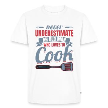 Chef Grand-père - T-shirt Premium bio Homme - blanc - Devant - Nico (187cm)