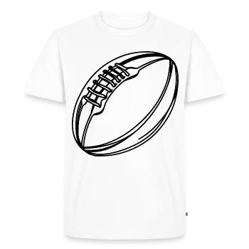 Ballon de rugby - T-shirt Premium bio Homme - blanc - Devant - Nico (187cm)