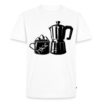 Coffee Hike - Mountain Espresso [Black] - Men's Premium Organic T-Shirt - white - Front - Nico (187cm)