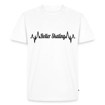 Ligne de coeur de patin à roulettes - T-shirt Premium bio Homme - blanc - Devant - Nico (187cm)
