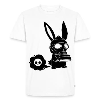 Lapin noir qui pète - T-shirt Premium bio Homme - blanc - Devant - Nico (187cm)