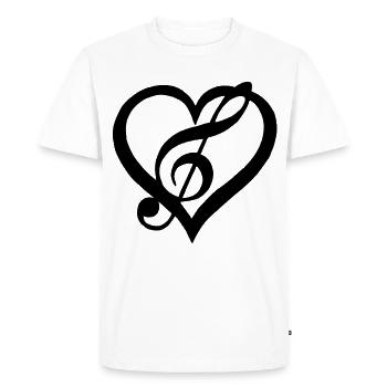 La musique dans le coeur (noir) - T-shirt Premium bio Homme - blanc - Devant - Nico (187cm)