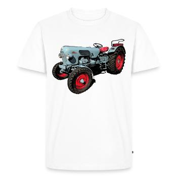 Eicher Tiger EM 235 - Men's Premium Organic T-Shirt - white - Front - Nico (187cm)