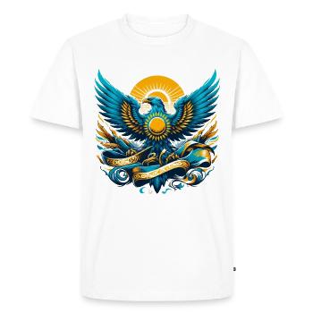 Kazakhstan Eagle Flag Flag Dynamic Gift - Men's Premium Organic T-Shirt - white - Front - Nico (187cm)