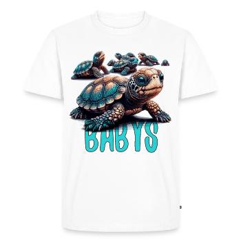 Tortue tortues bébés cadeau - T-shirt Premium bio Homme - blanc - Devant - Nico (187cm)