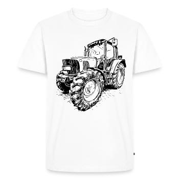 Green JD Tractor - Men's Premium Organic T-Shirt - white - Front - Nico (187cm)