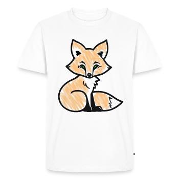 Renard roux (noir) - T-shirt Premium bio Homme - blanc - Devant - Nico (187cm)