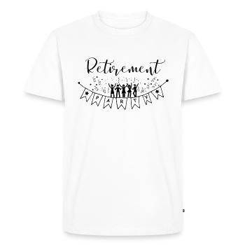 Happy Retirement Party Hello Pension. - Men's Premium Organic T-Shirt - white - Front - Nico (187cm)