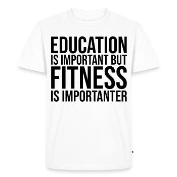Fitness Fitness Fitness - Men's Premium Organic T-Shirt - white - Front - Nico (187cm)