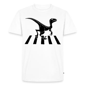 Dinosaure piéton (noir) - T-shirt Premium bio Homme - blanc - Devant - Nico (187cm)