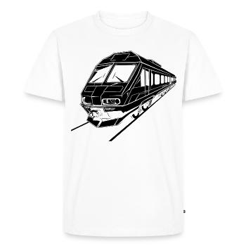 Train Graphics - Men's Premium Organic T-Shirt - white - Front - Nico (187cm)