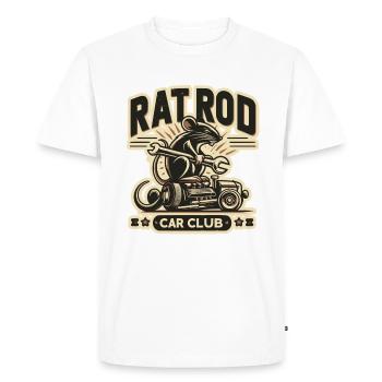 Ratsking Ratlook Shirt – Rustic Custom Style - Men's Premium Organic T-Shirt - white - Front - Nico (187cm)
