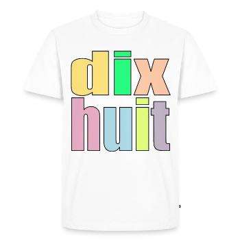 dix-huit - 18e anniversaire - 18 ans - chiffre 18 - T-shirt Premium bio Homme - blanc - Devant - Nico (187cm)