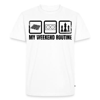 Ma routine du week-end - T-shirt Premium bio Homme - blanc - Devant - Nico (187cm)